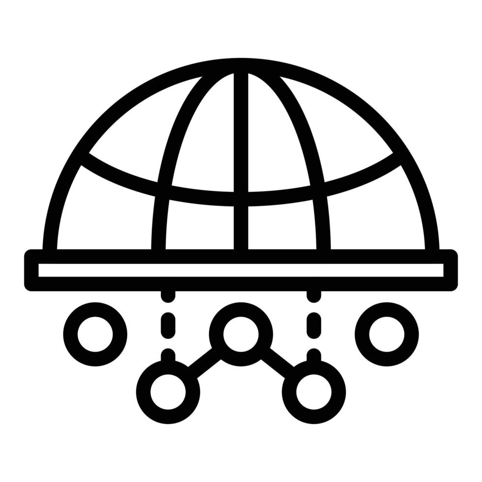 Mobile global network icon, outline style vector