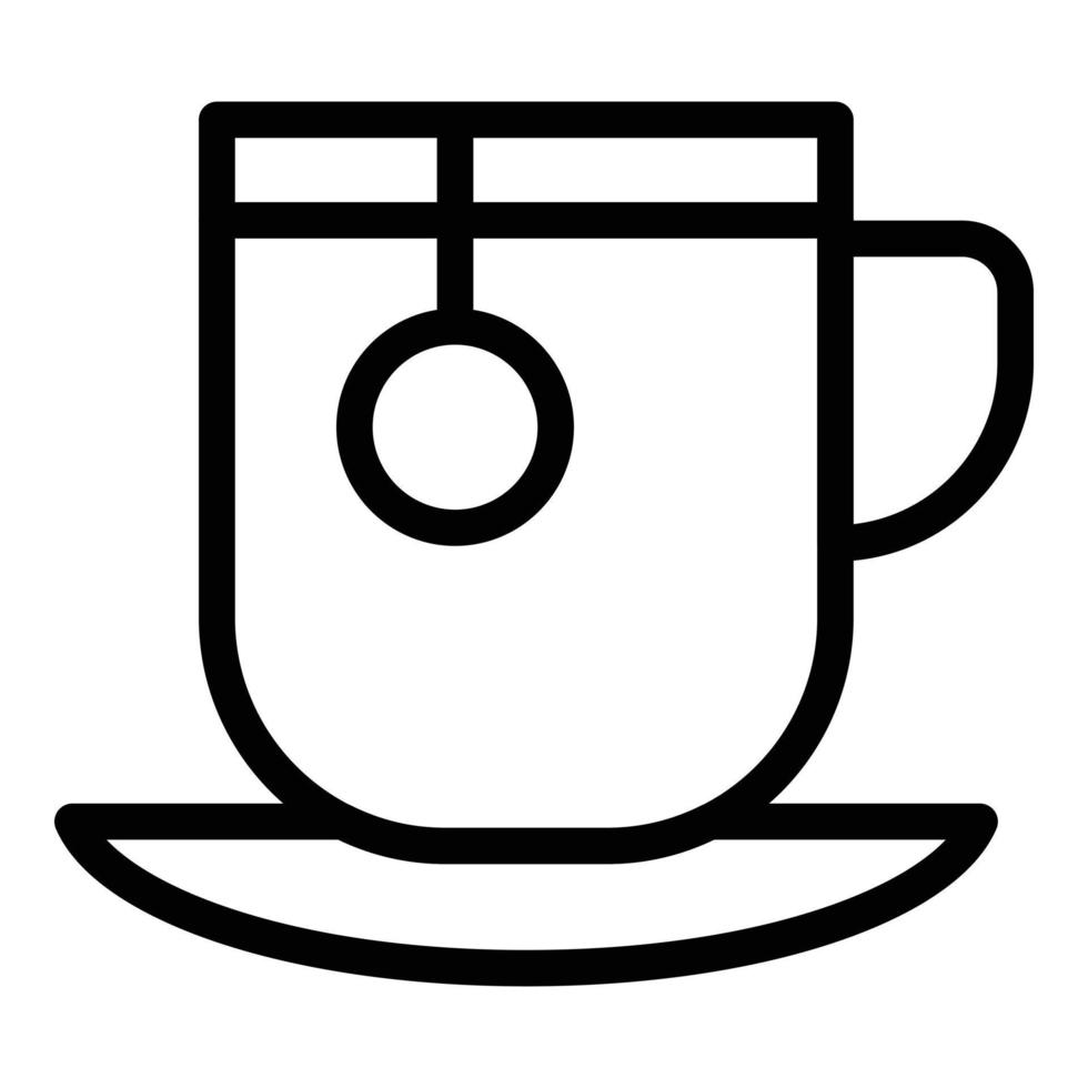 Heat tea cup icon, outline style vector