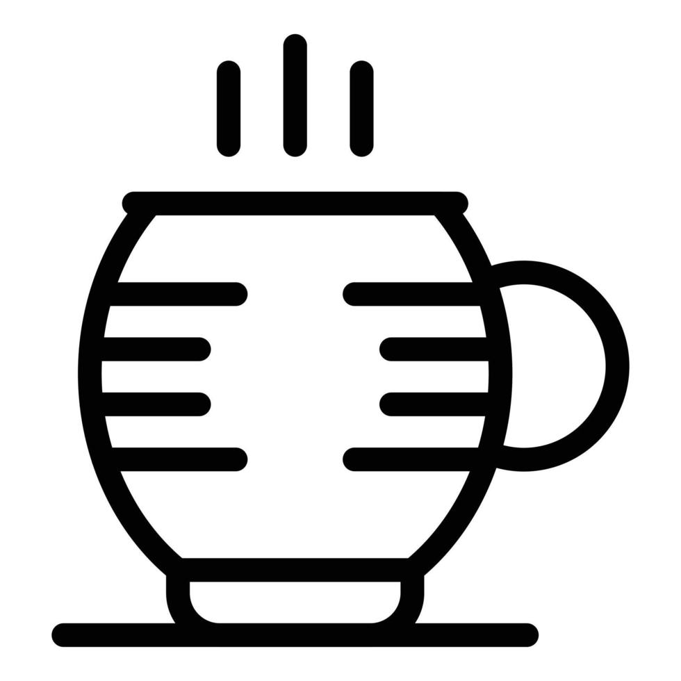 icono de taza de chocolate, estilo de esquema vector