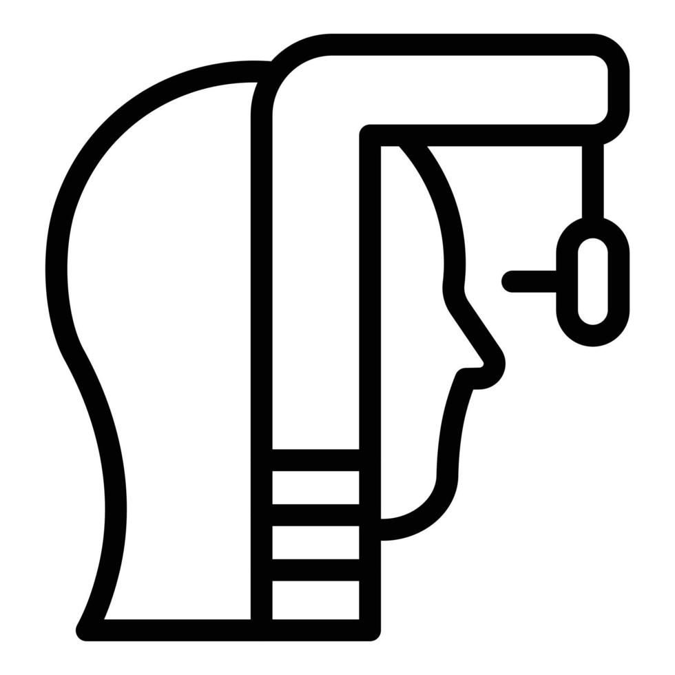 Eye examination icon, outline style vector