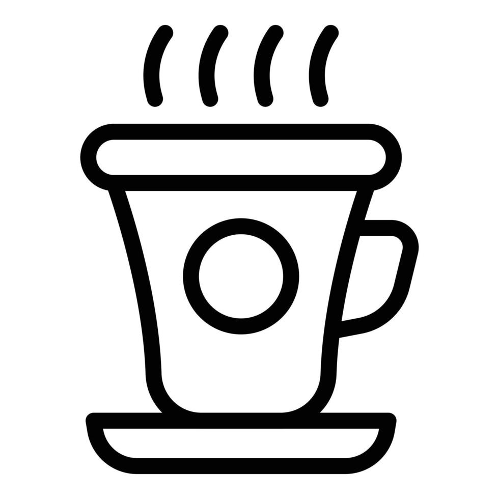 Small mug icon, outline style vector