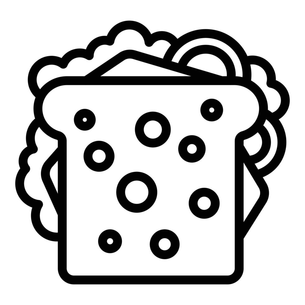 icono de almuerzo de sándwich, estilo de esquema vector