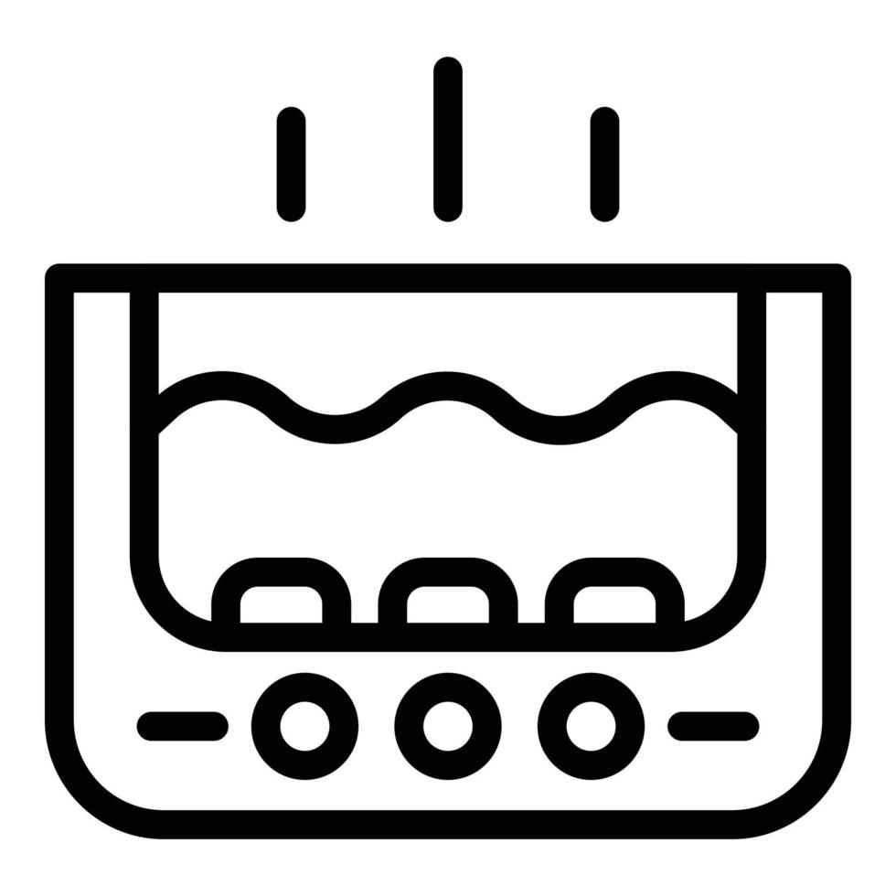 bañera para icono de pies, estilo de esquema vector
