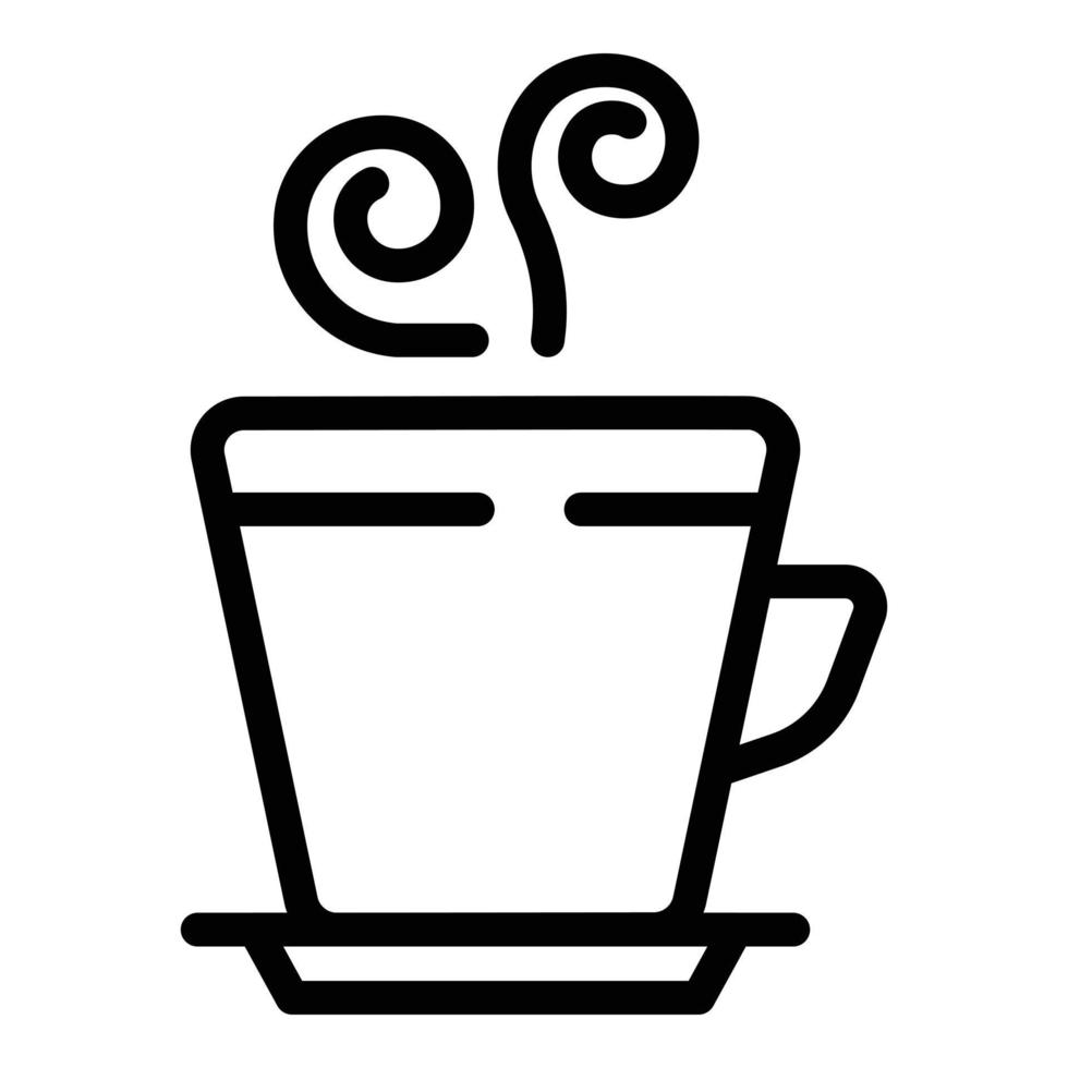 Steam mug icon, outline style vector