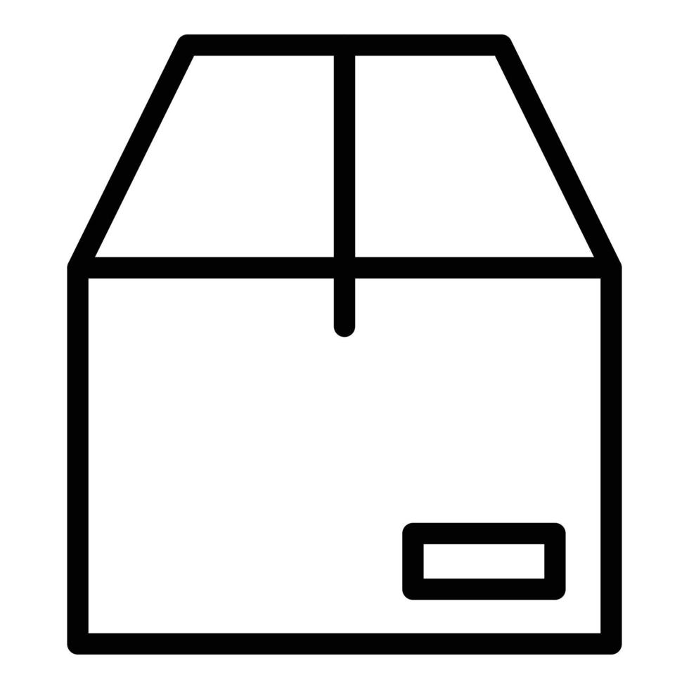 Parcel box icon, outline style vector
