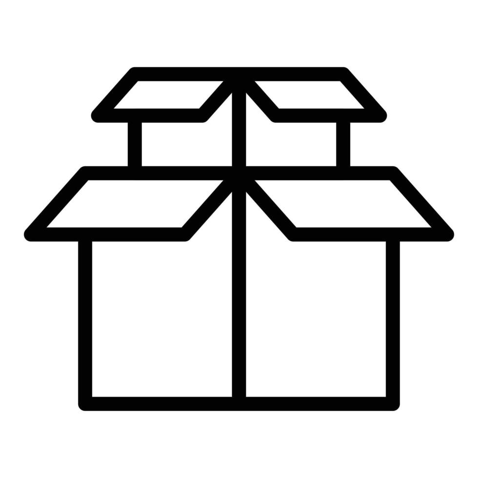 Cargo box icon, outline style vector