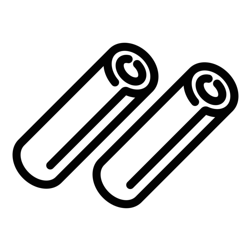 Roll cinnamon sticks icon, outline style vector