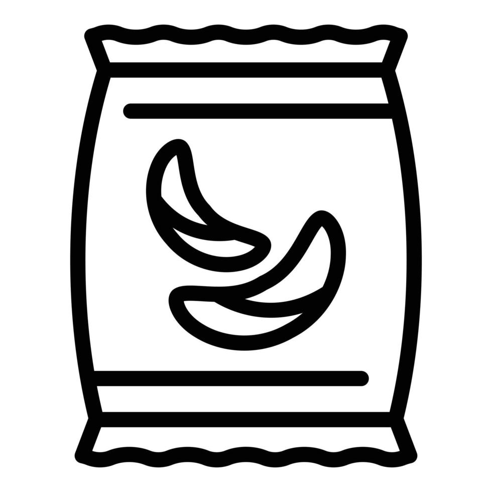 Chips pack icon, outline style vector