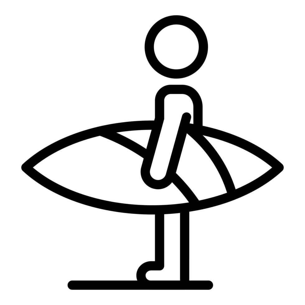 subir icono de surf, estilo de contorno vector