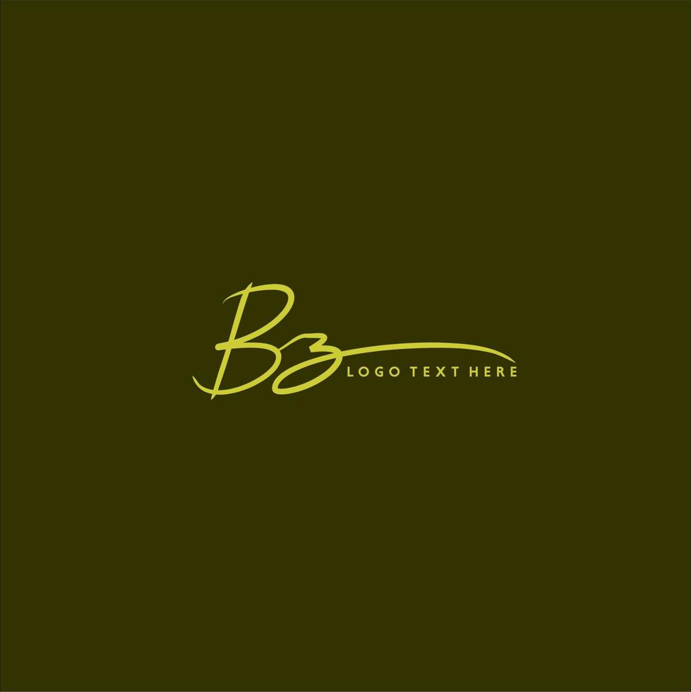 BZ logo, hand drawn BZ letter logo, BZ signature logo, BZ creative logo, BZ monogram logo vector