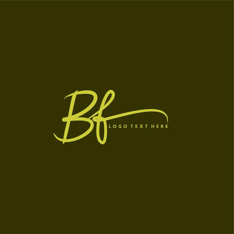 BF logo, hand drawn BF letter logo, BF signature logo, BF creative logo, BF monogram logo vector