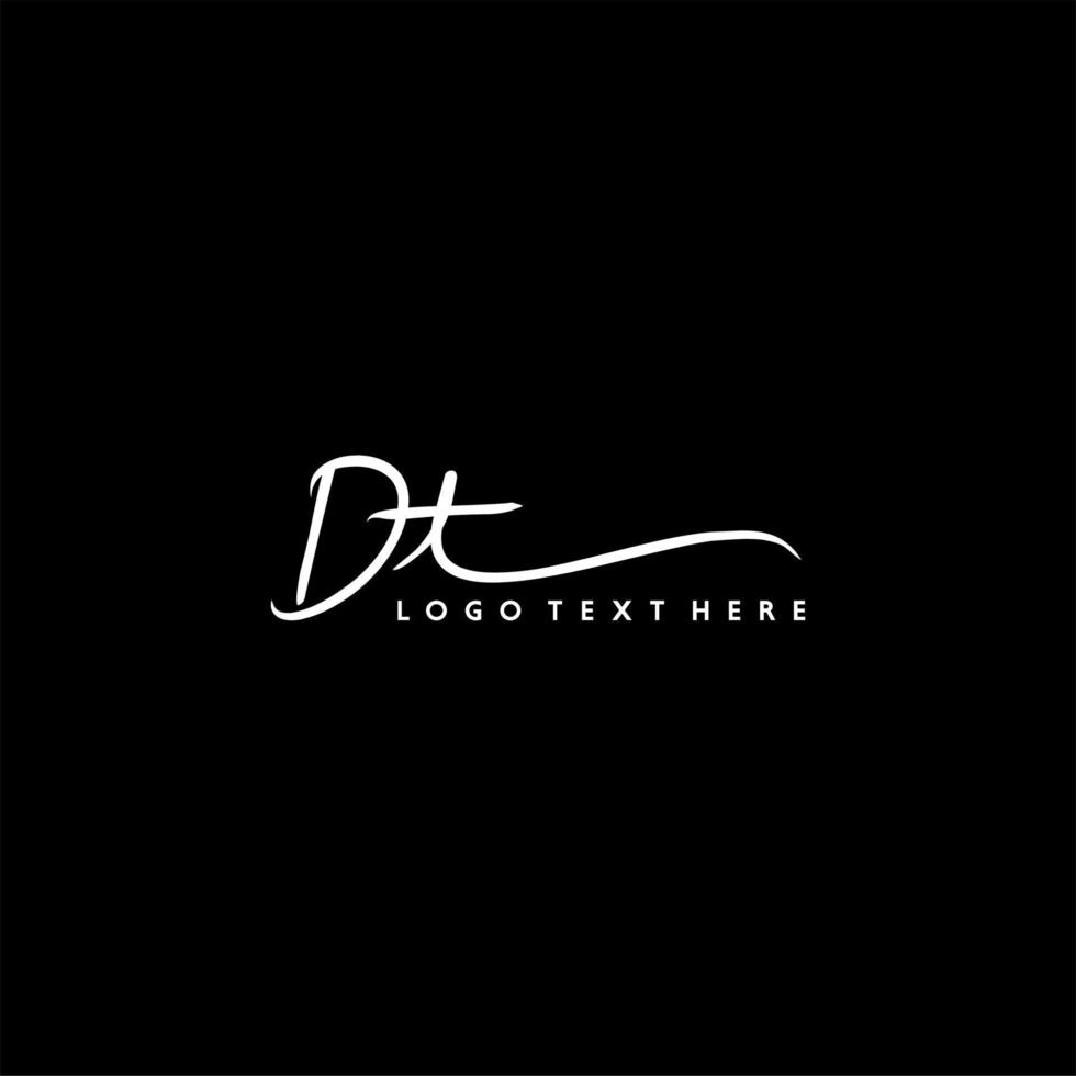 DT logo, hand drawn DT letter logo, DT signature logo, DT creative logo, DT monogram logo vector