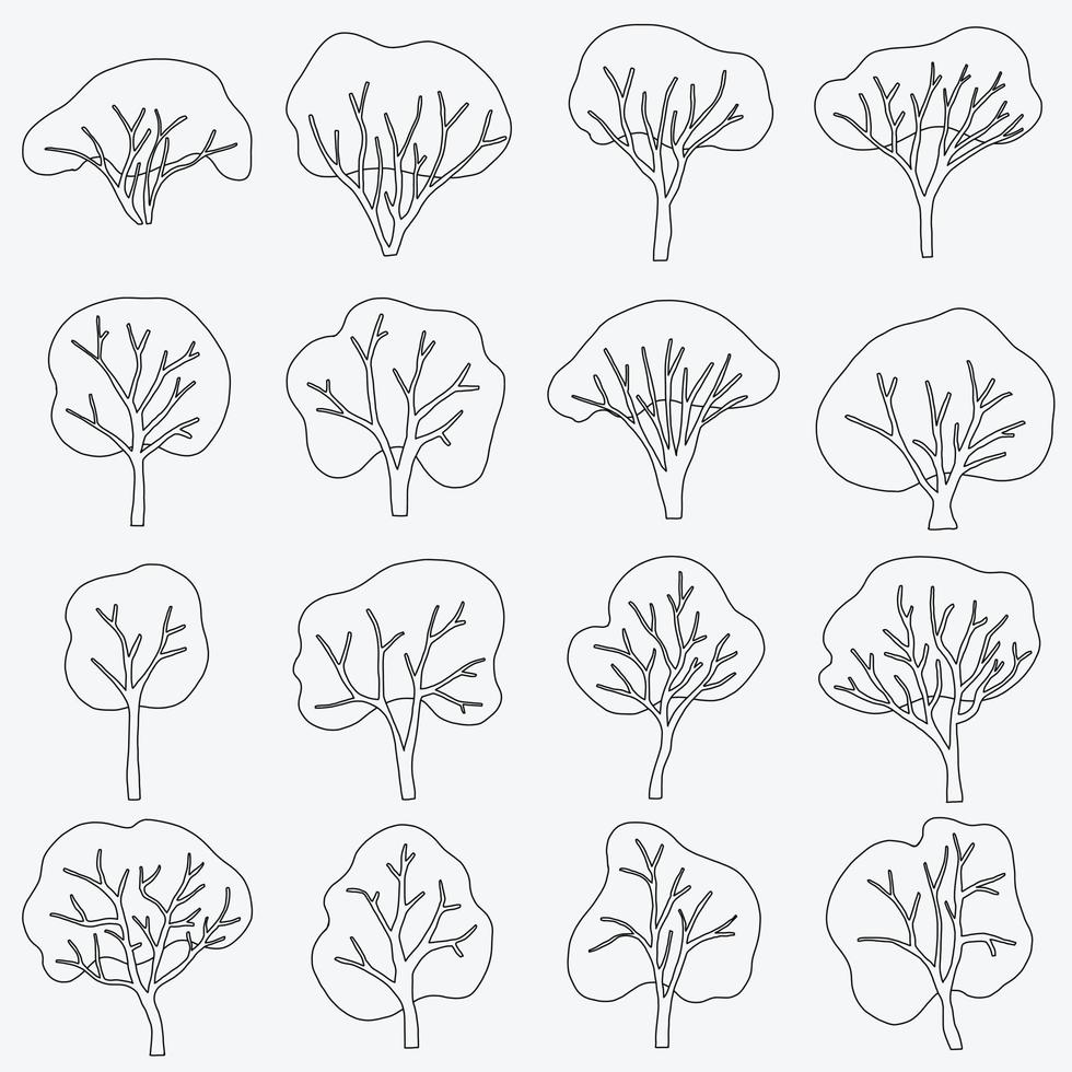 árbol de simplicidad dibujo a mano alzada diseño plano. vector