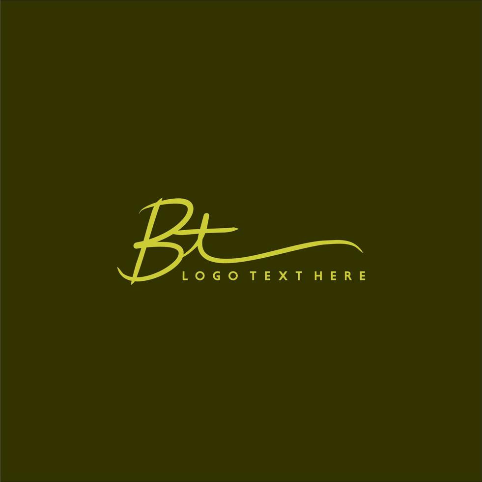 BT logo, hand drawn BT letter logo, BT signature logo, BT creative logo, BT monogram logo vector