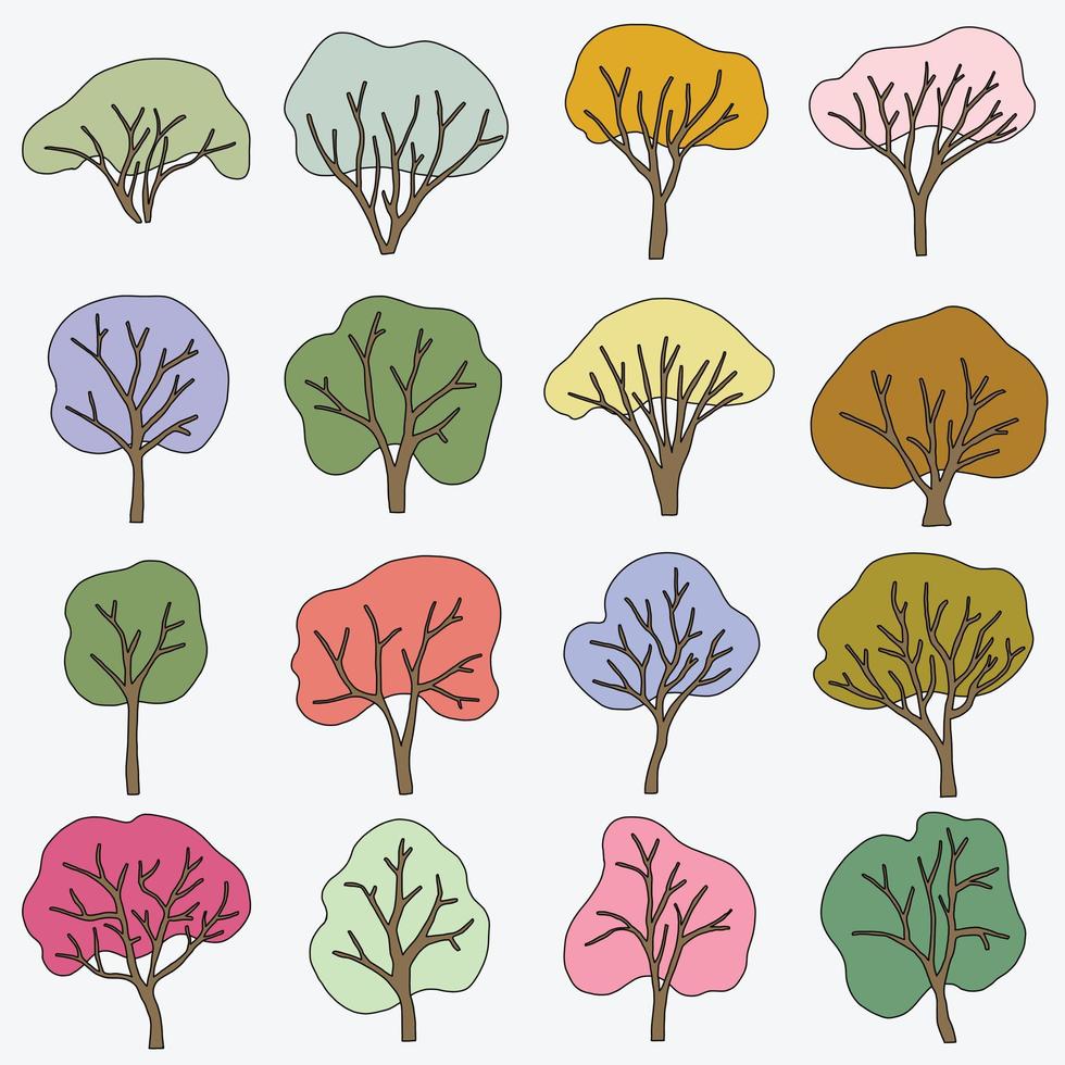 Simplicity tree freehand drawing flat design. vector