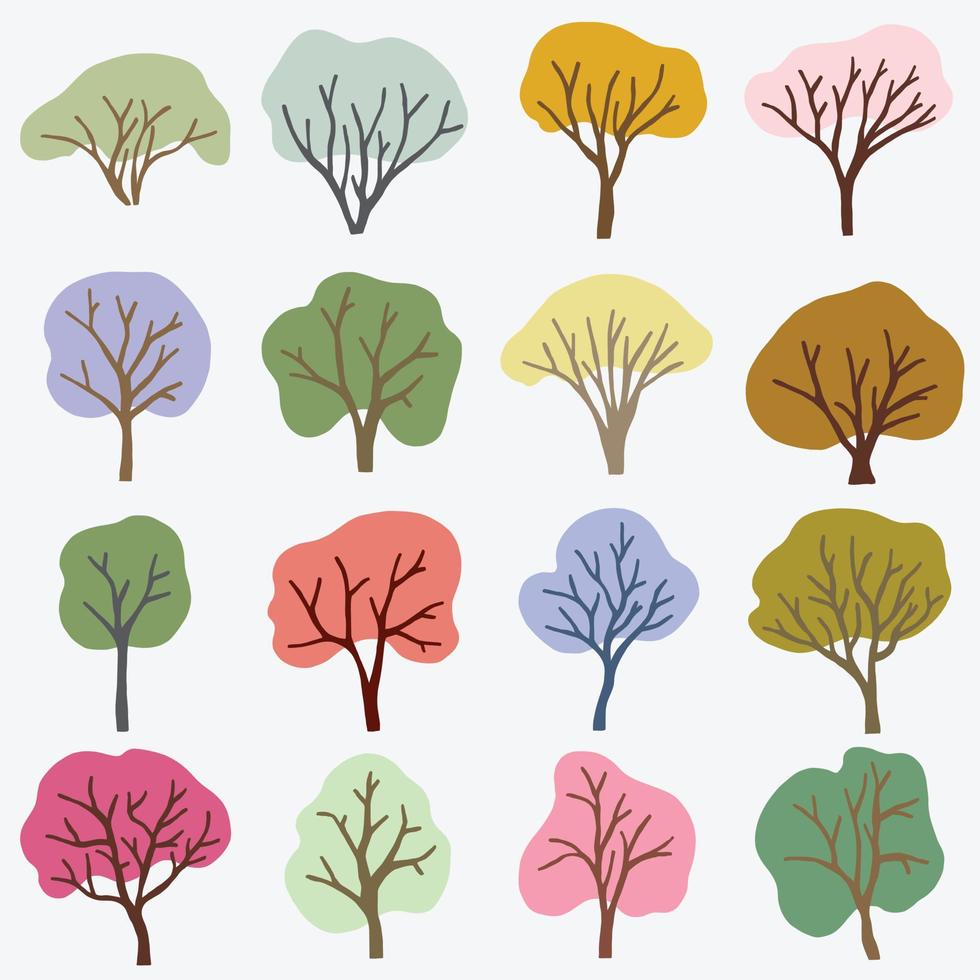 Simplicity tree freehand drawing flat design. vector