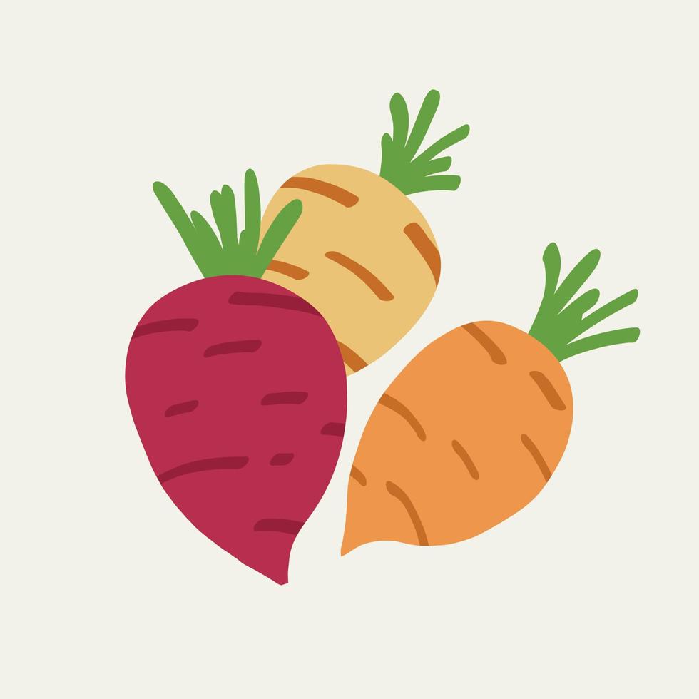 Doodle freehand simplicity drawing of carrot. vector