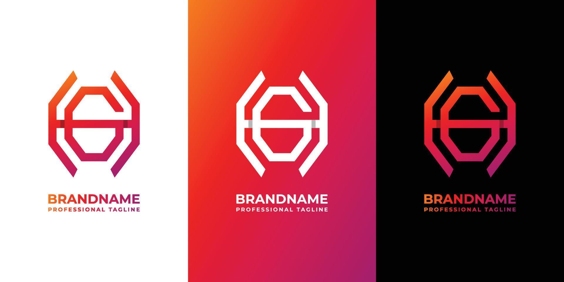 Letter HG Monogram Octagon Logo vector