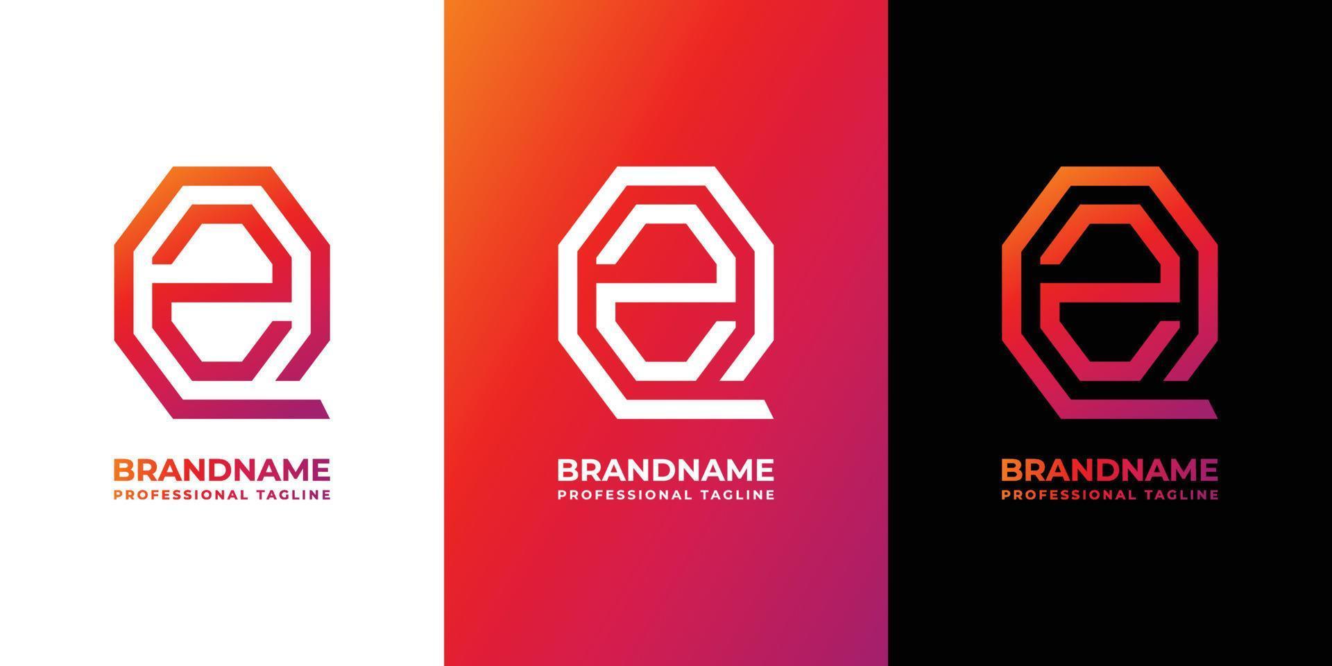 Letter QZ Monogram Octagon Logo, suitable for any business with QZ or ZQ initials. vector