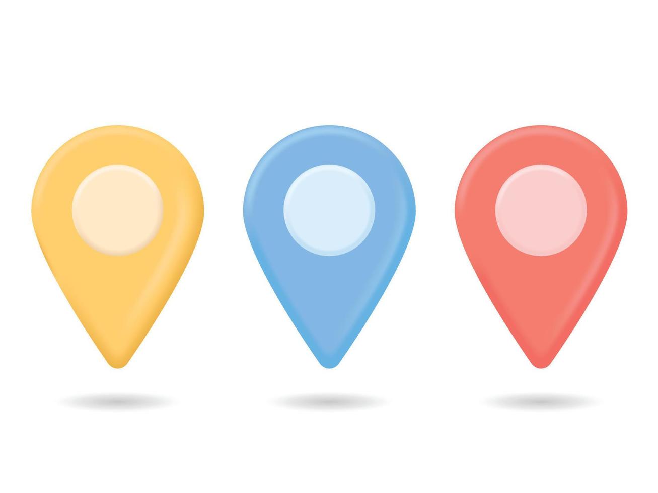 Location mark, destination pointer 3d vector icon