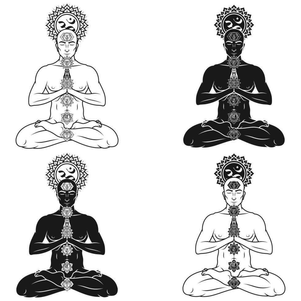 Vector design of man doing yoga