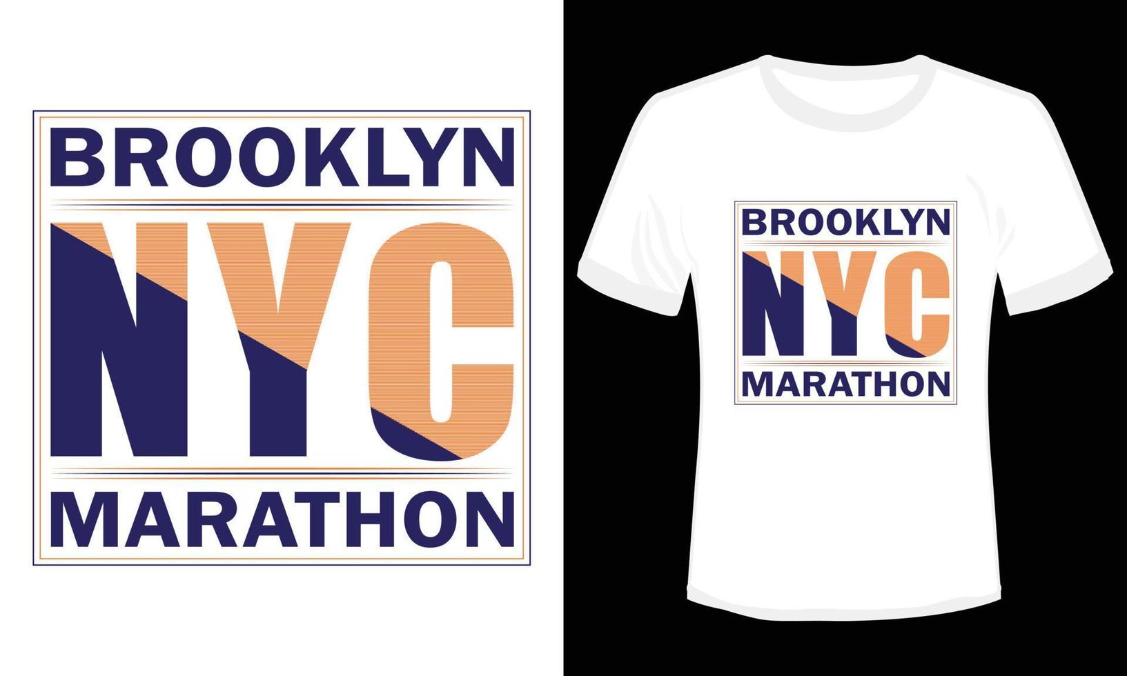 ilustración de vector de diseño de camiseta de maratón de brooklyn nyc