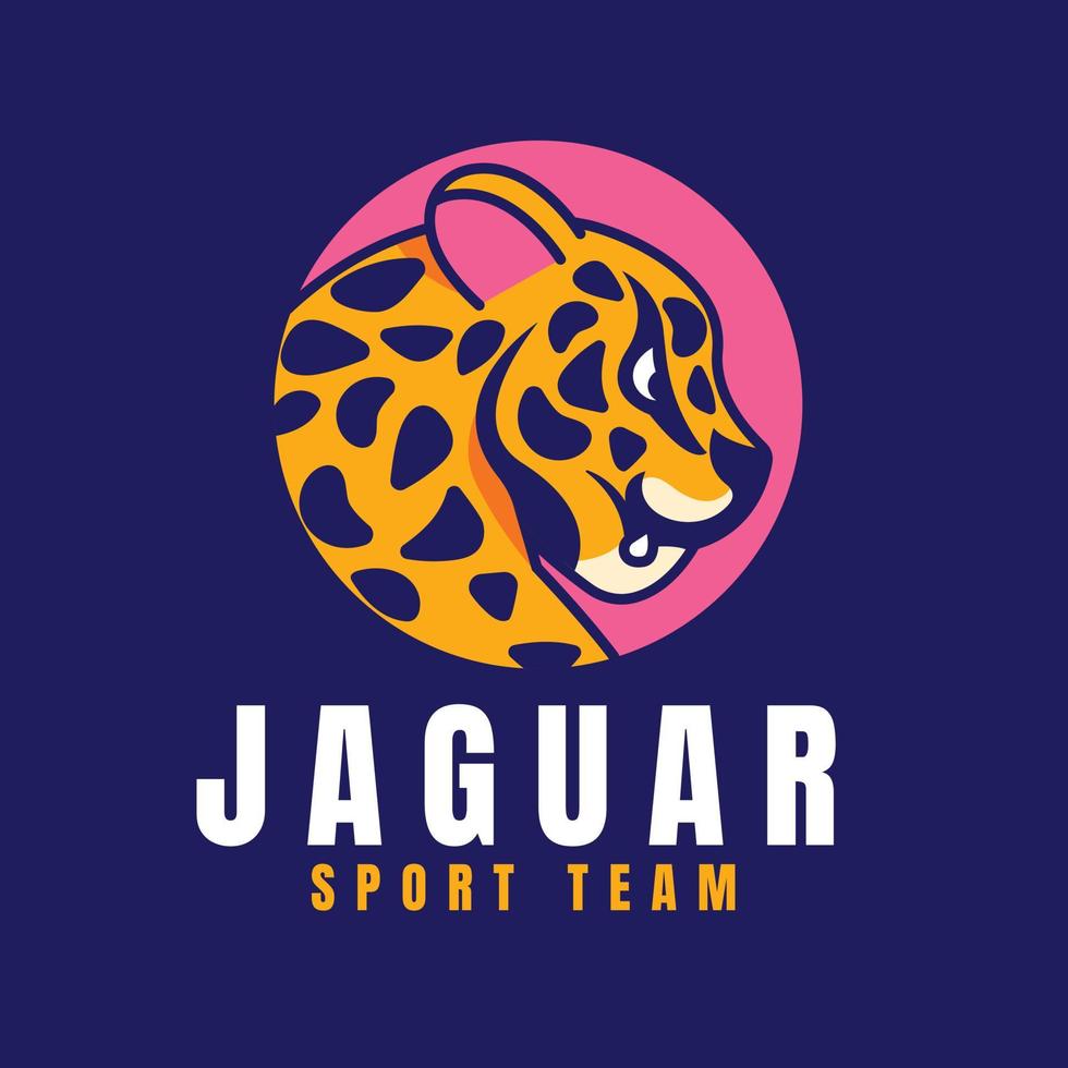 plantilla de logotipo de jaguar de diseño plano vector