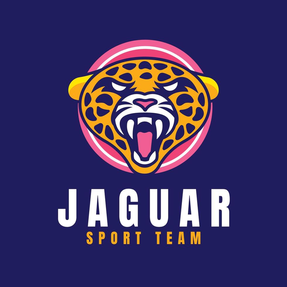 plantilla de logotipo de jaguar de diseño plano vector