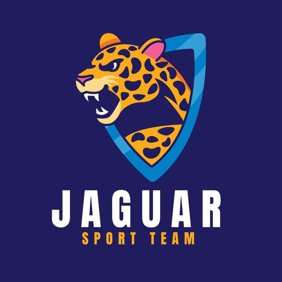 plantilla de logotipo de jaguar de diseño plano vector