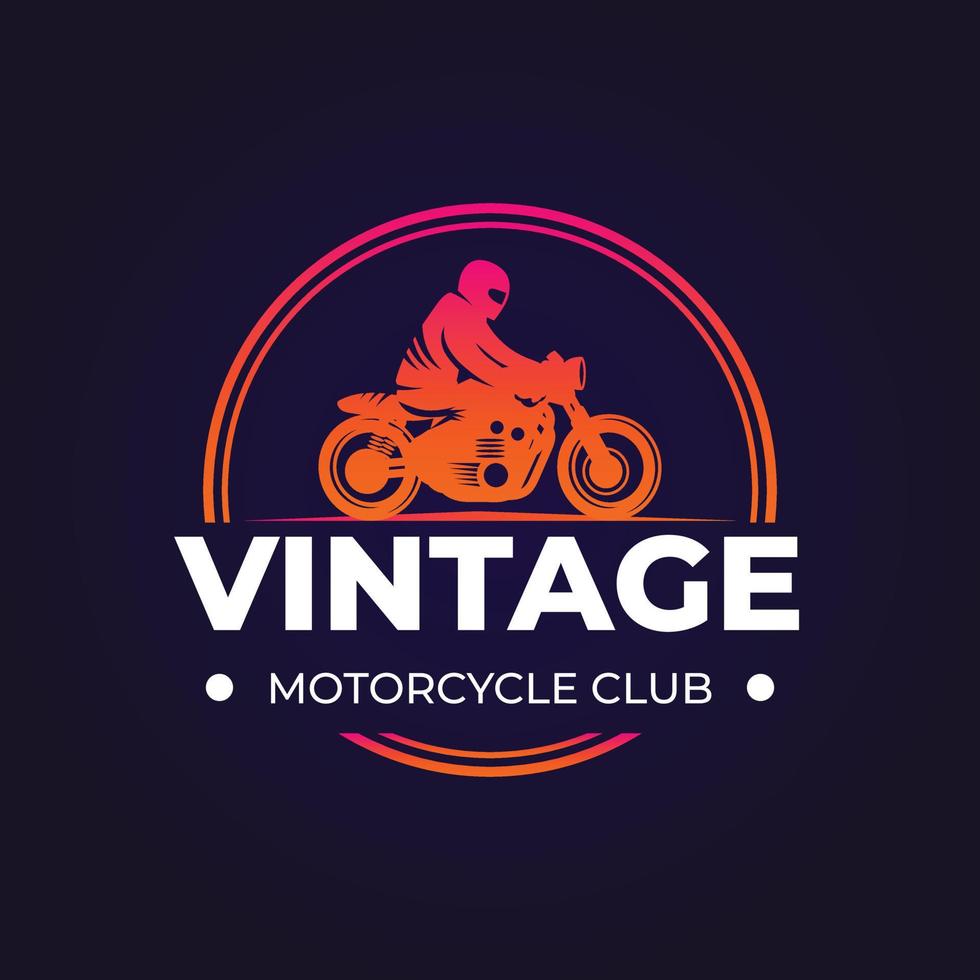 gradient biker logo template vector
