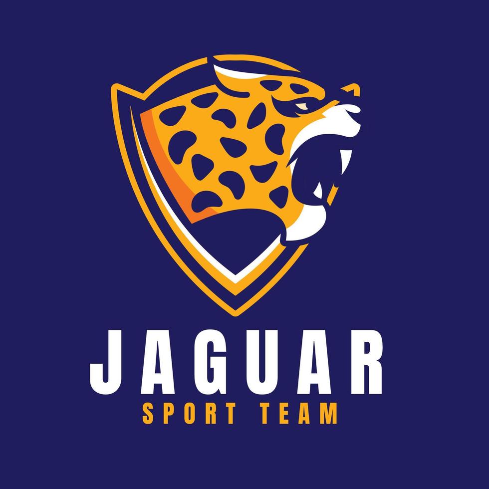 plantilla de logotipo de jaguar de diseño plano vector