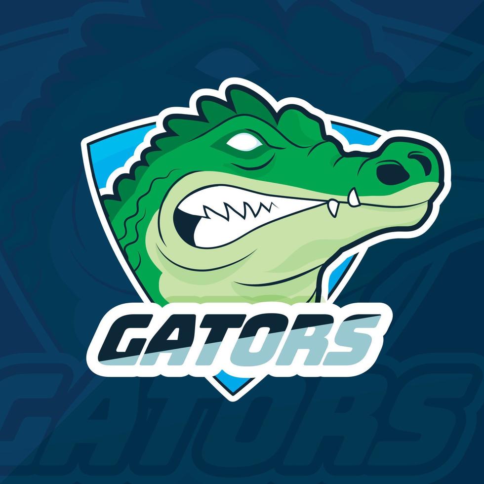 flat design alligator logo template vector