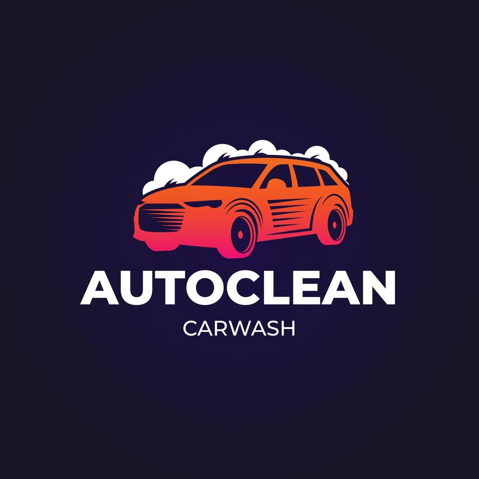 gradient car wash logo template vector