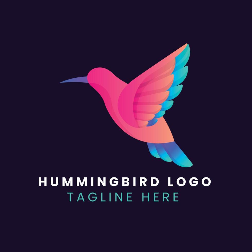 Gradient hummingbird logo template vector