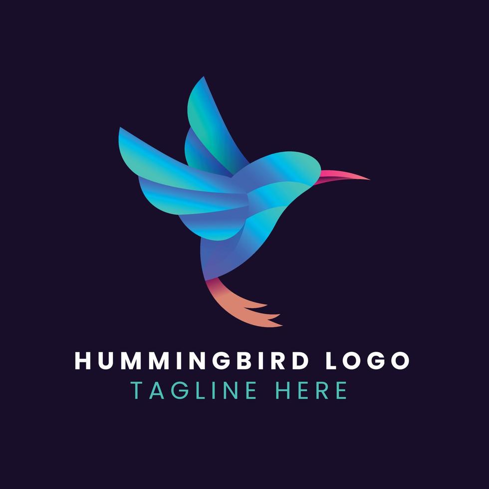 Gradient hummingbird logo template vector