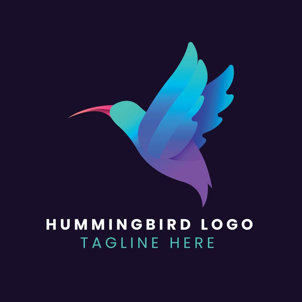 Gradient hummingbird logo template vector