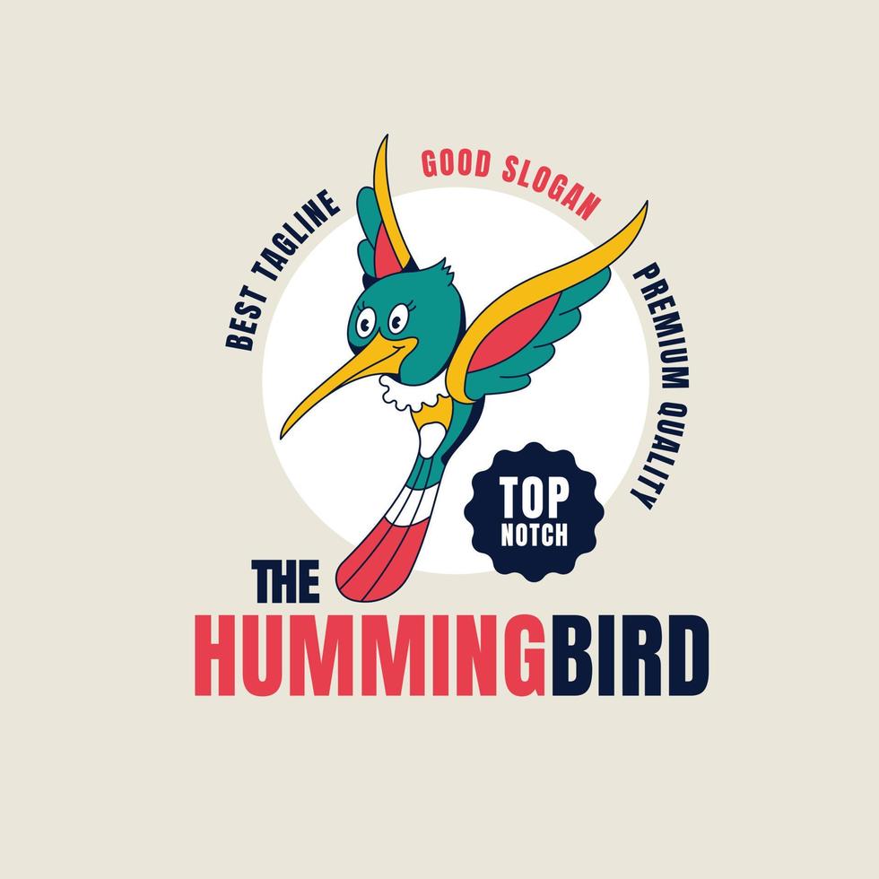 Gradient hummingbird logo template vector