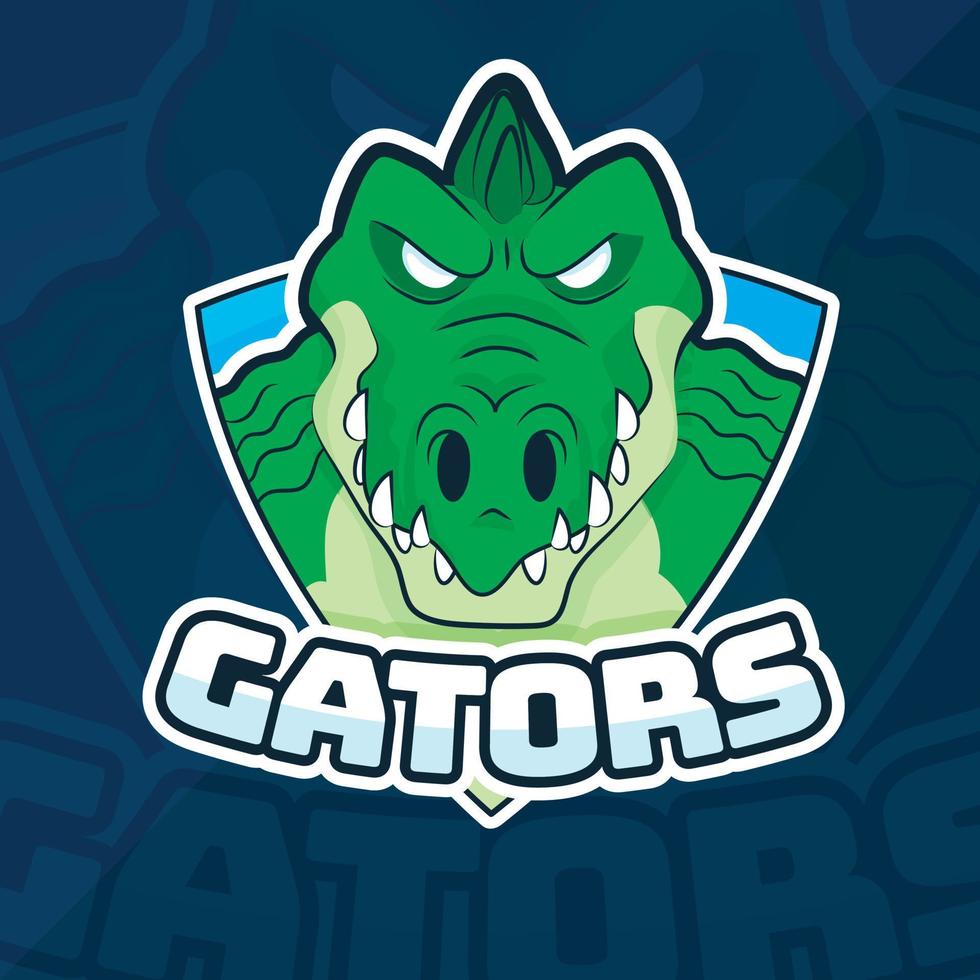 flat design alligator logo template vector