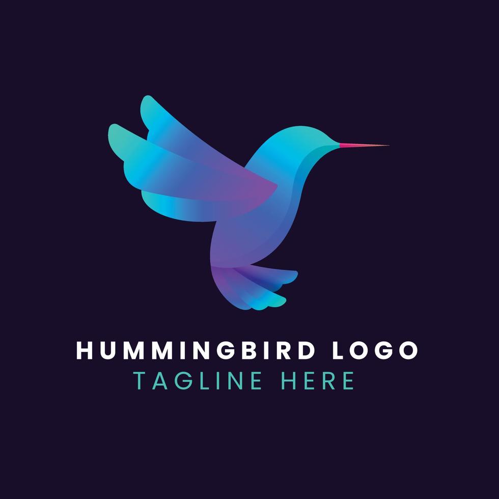 Gradient hummingbird logo template vector