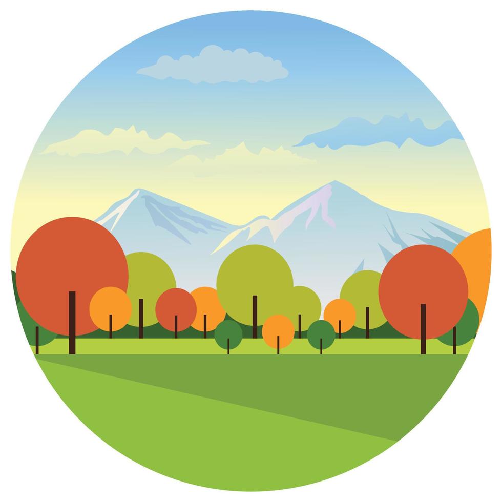 Landscape nature beautiful illustration. vector