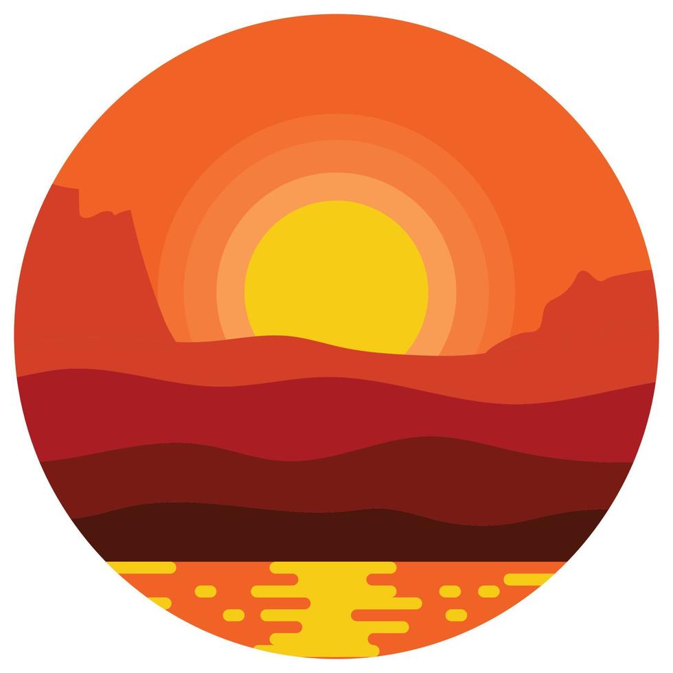 Landscape nature beautiful illustration. vector