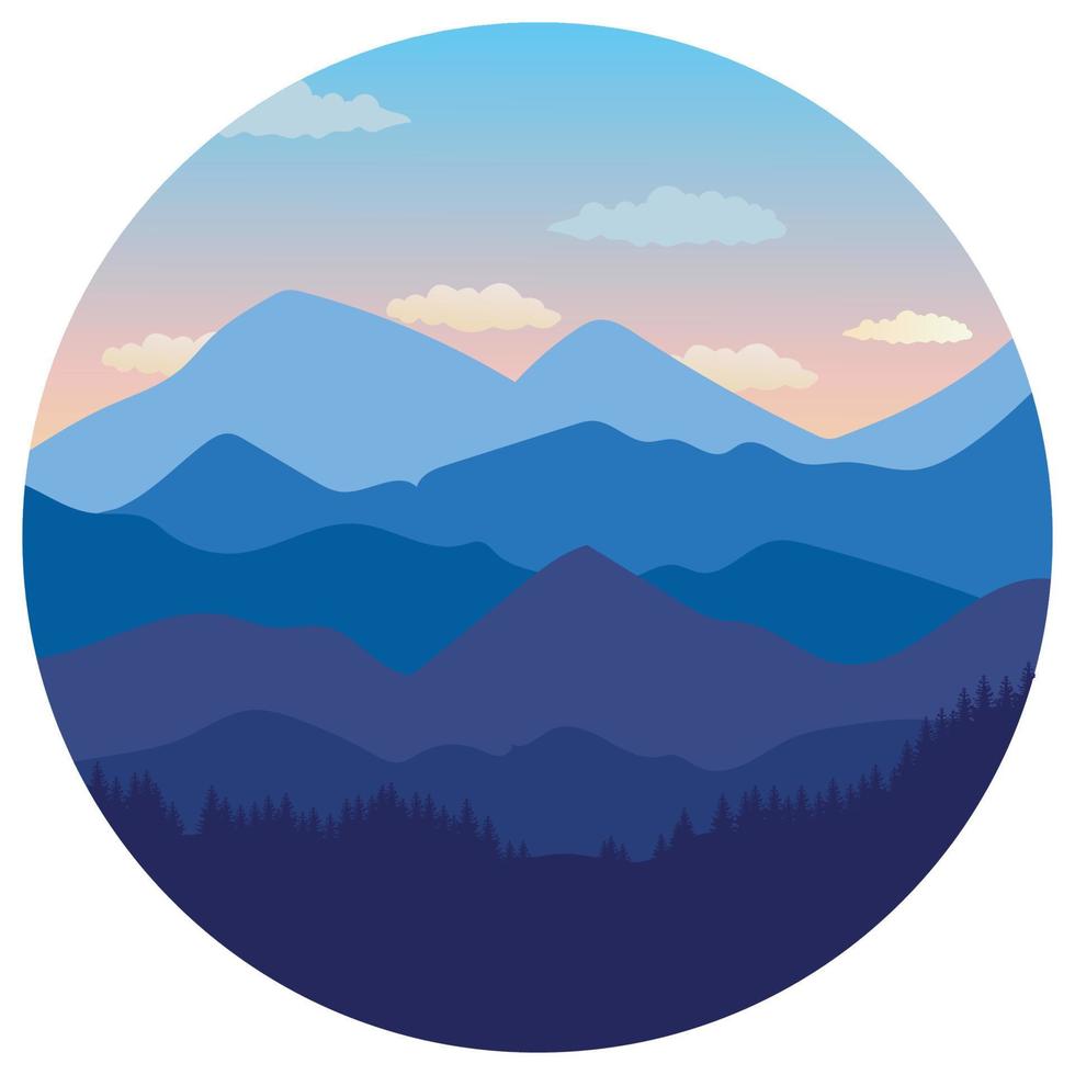 Landscape nature mountain beautiful illustration. vector