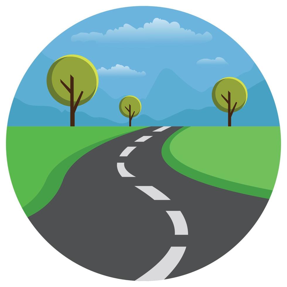 Landscape highway nature beautiful illustration. vector