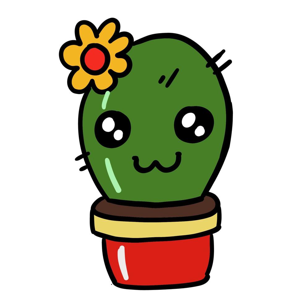 Cute cactus. Vector illustration in mexican style