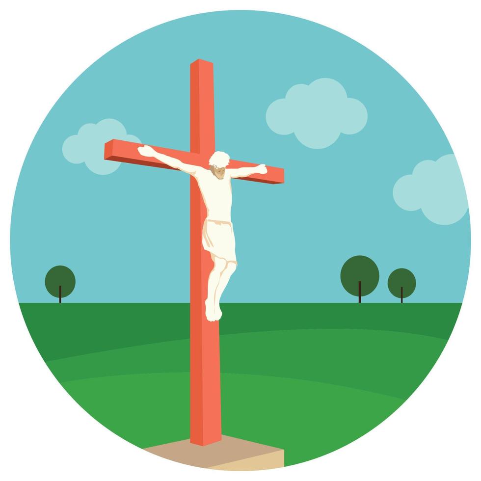 Landscape jesus beautiful illustration. vector