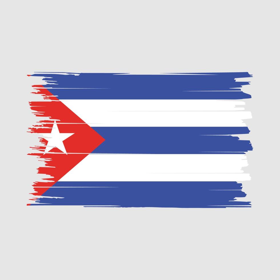 Cuba Flag Brush Vector