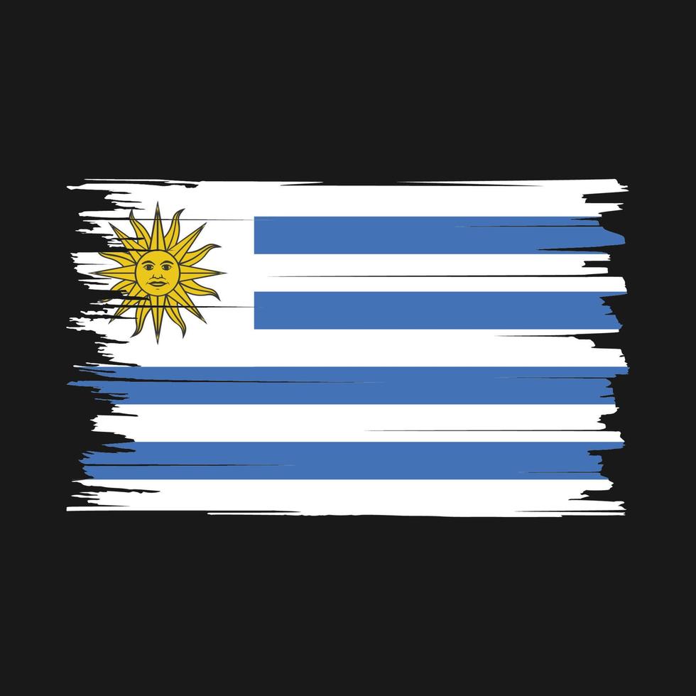 vector de pincel de bandera de uruguay