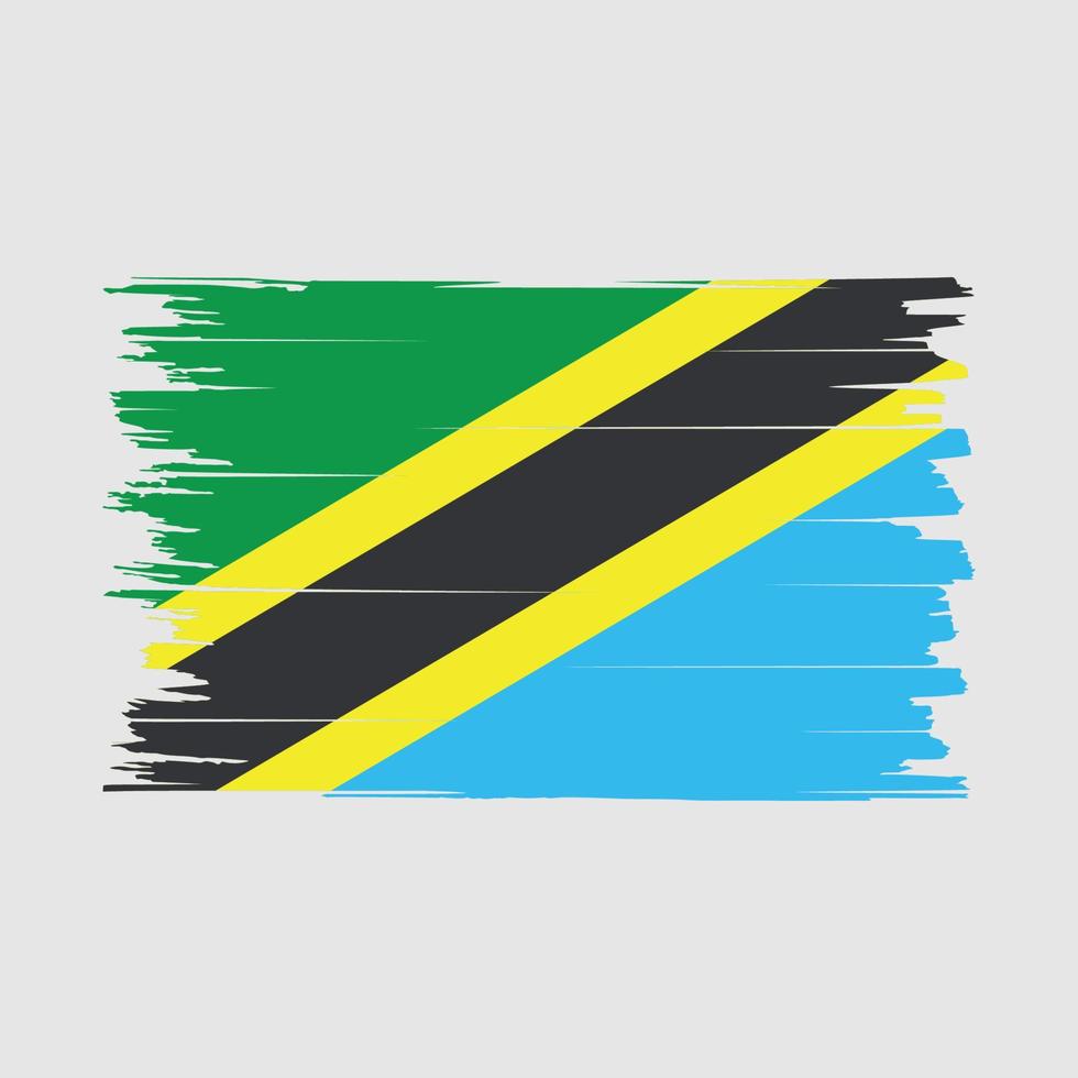 vector de pincel de bandera de tanzania