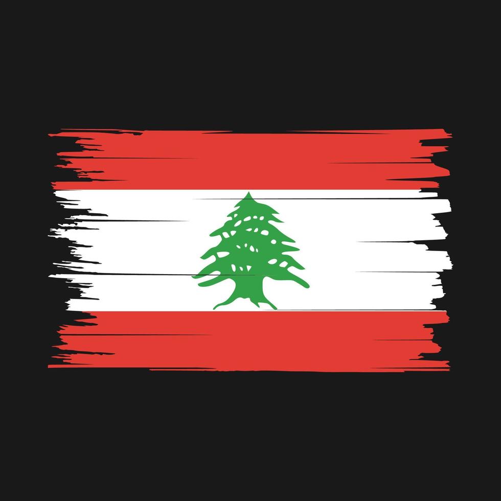 Lebanon Flag Brush Vector