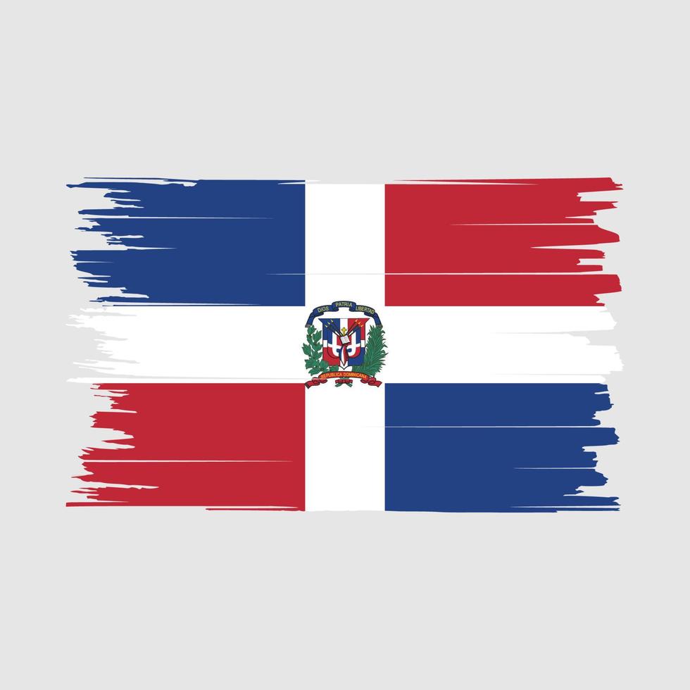 vector de pincel de bandera de república dominicana